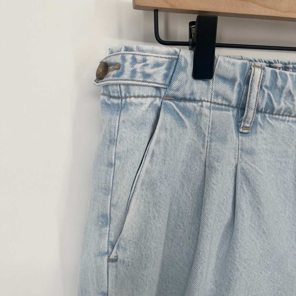American Eagle Wide Leg Jeans Women Size 8 Light Blue Strigid High Rise Denim - Picture 3 of 15